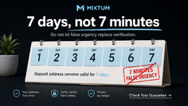 The deposit address remains valid for seven days | MixTum