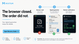 A browser crash does not cancel the order | MixTum