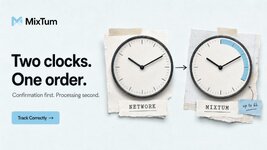 Network confirmation time and processing time are different
