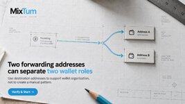 Two forwarding addresses can separate two wallet roles | MixTum