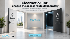 Clearnet or Tor: choose the access route deliberately |  MixTum