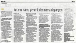 Ketahui Nama Generik Dan Nama Dagangan