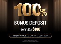 Nikmati Tawaran 100% Bonus Deposit Sempena Bulan Kemerdekaan Ini!