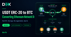 USDT ERC-20 to BTC: Converting Ethereum-Network Stablecoin to Bitcoin Privately [DEX.fo Guide]
