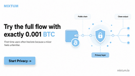 Try the full flow with exactly 0.001 BTC
