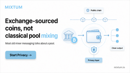 Exchange-sourced coins, not classical pool mixing | MixTum