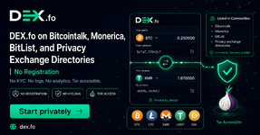 DEX.fo on Bitcointalk, Monerica, BitList, and Privacy Exchange Directories